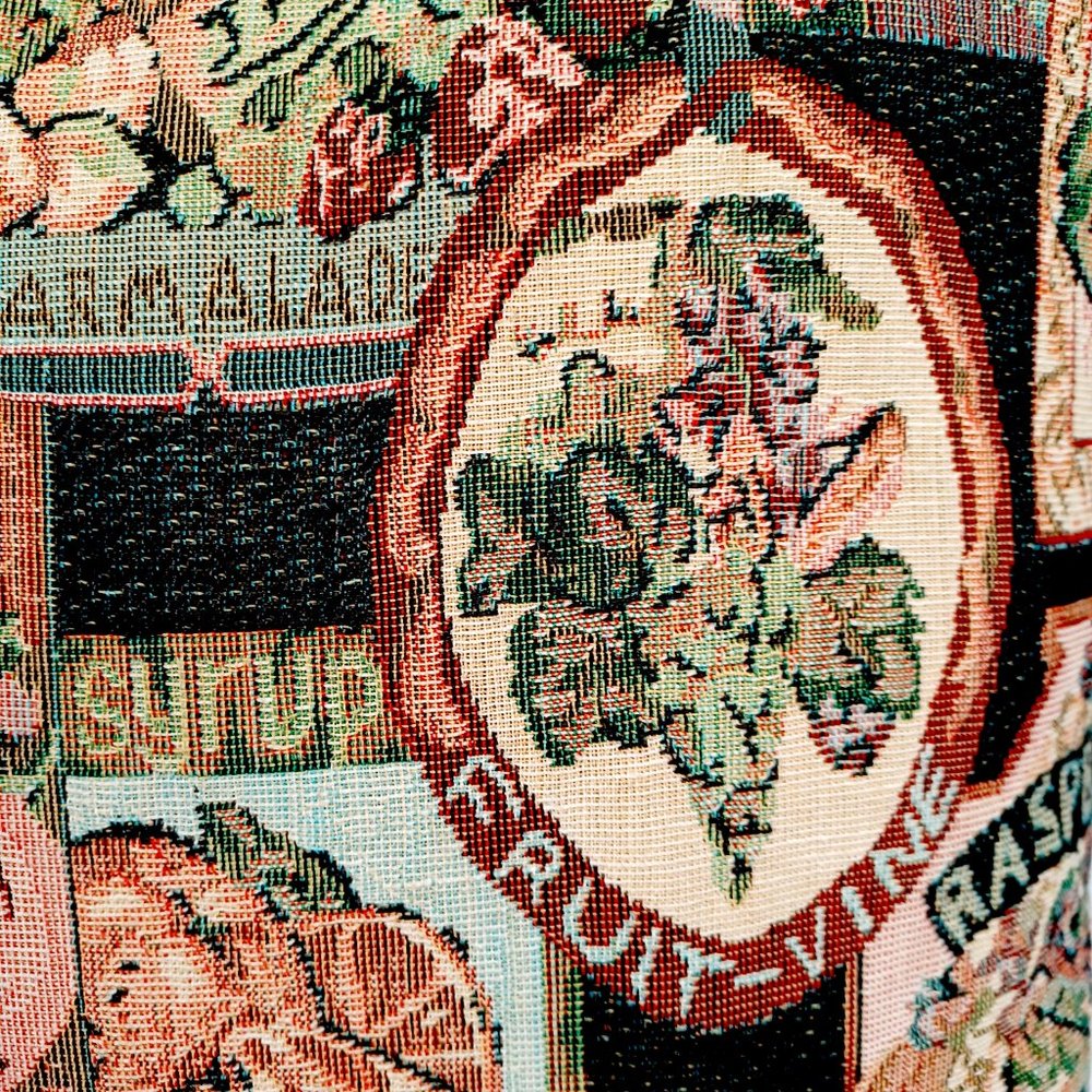 Tapestry Sofa Throw Pillow 16x19 Cottagecore Fruit Jam Raspberry  Marmalade Vtg - Picture 6 of 10